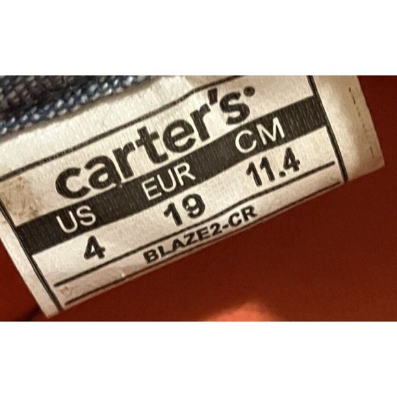 carters  baby toddler  size 4 blue  Denim casual self lacing shoes - Picture 8 of 8